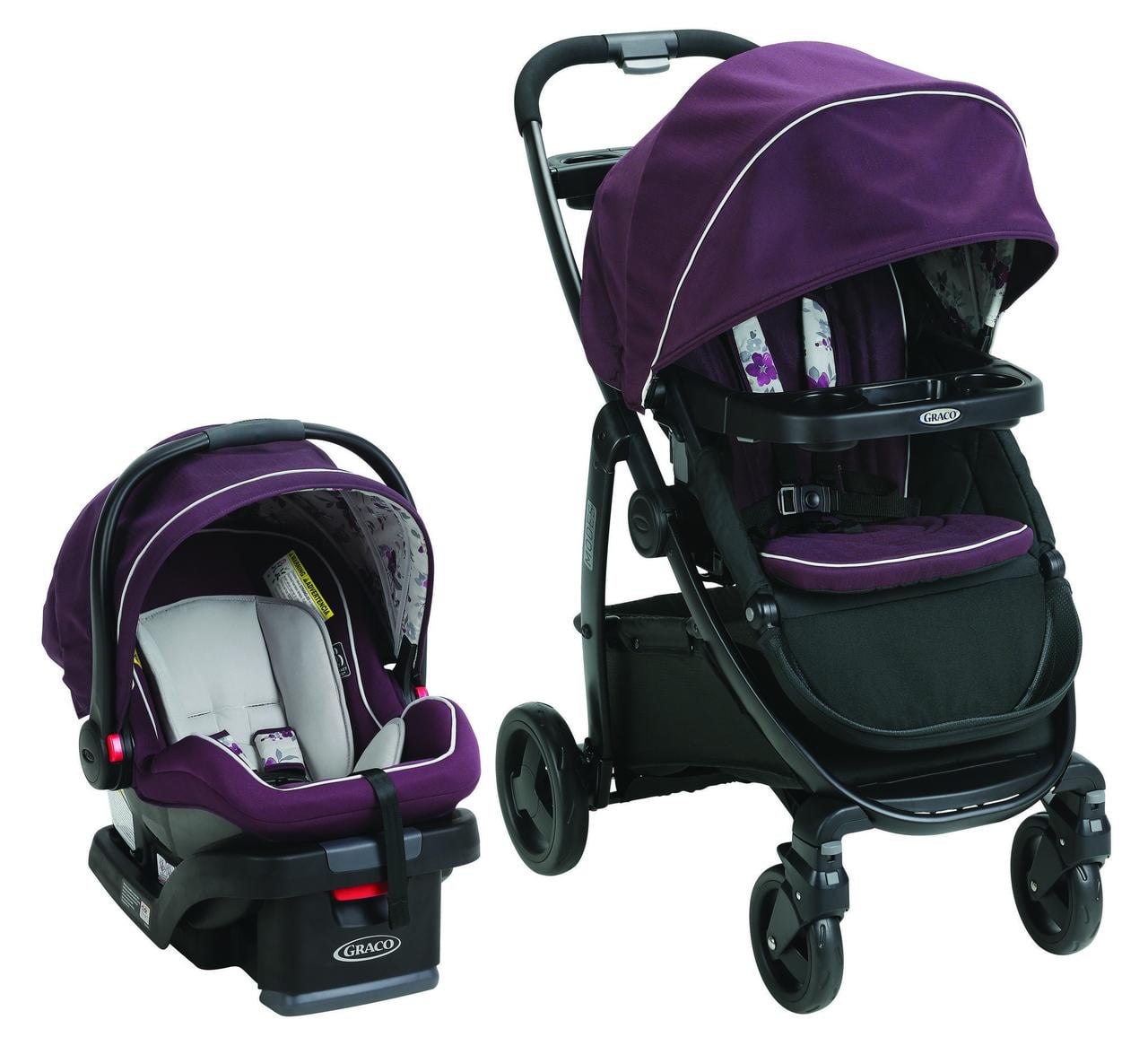 purple travel system stroller