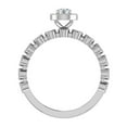 thumbnail image 3 of Round Halo Diamond Engagement Ring for Women Stackable Milgrain Design 14K White Gold 0.65 CT TW (G,SI1), 3 of 5
