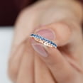 thumbnail image 4 of Rosec Jewels 0.50 CT Created Blue Sapphire Full Eternity Band Ring for Women, 18K Rose Gold, US 5.50, 4 of 8
