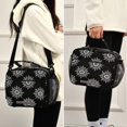 thumbnail image 5 of Insulated Lunch Bag 6L Leak-Proof Lunch Box with Shoulder Strap Multiple Pockets Lunch Tote Lace Pattern with Snowflakes, 5 of 9