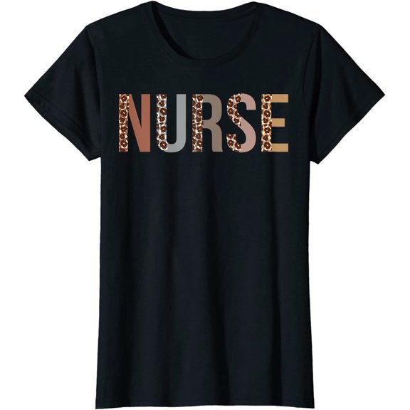 Leopard Nurse Day Appreciation Nurse Week For Women For Work T-Shirt