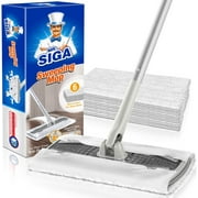 MR.Siga Professional Household Floor Dry Sweeping Mop,6 Microfiber Dry Sweeping Cloths Included