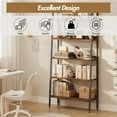 thumbnail image 6 of 5 Tiers Bookshelf, 67" Tall Classical Modern Bookcase, Tall Display Shelves in Living Room/Home/Office, Industrial Metal Frame Book Storage Organizer for CDs/Books/Movies, Rustic Brown, 6 of 7