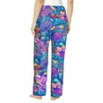 thumbnail image 3 of Disketp Colorful Mushrooms Print Women'S Comfy Pajama Pants Casual Drawstring Palazzo Lounge Wide Leg Pants, 3 of 9