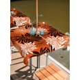thumbnail image 2 of Outdoor Tablecloth with Umbrella Hole for Patio/Picnic/Party/Camping, Orange Black Flowers Waterproof Table Cloth Square Cover Washable, Modern Abstract Blooms Floral (60"x 60"), 2 of 8