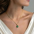 thumbnail image 2 of 925 Sterling Silver Emerald Solitaire Pendant Necklace in Yellow Gold Plated Size 16+2" Chain, 2 of 2