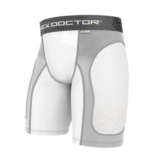 Shock Doctor Padded Short for Protection - White