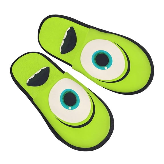Monster Inc Furry Slippers for Women Girls,Fuzzy House Slippers Winter Anti-Slip Indoor And Outdoor Slip On Shoes