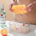 thumbnail image 3 of Mini bandeja de hielo para frigorífico, con cubitera, molde de silicona para hielo de 3 piezas, con recipiente de almacenamiento y pala para hielo., 3 of 6