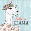 Club Pack of 288 Blue and White Llama Printed Disposable Beverage Napkin 5”