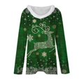 thumbnail image 4 of Lroveb Christmas Shirts for Women Holiday Tops Long Sleeve Faux V Neck T Shirt Xmas Tree Snowflakes Graphic Top Loose Blouse Graphic T Shirts, 4 of 5