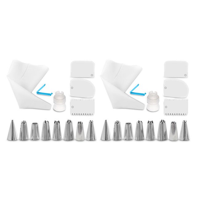 Juego de boquillas reutilizables Kearding 14 unids/set bolsa de glaseado Blanco