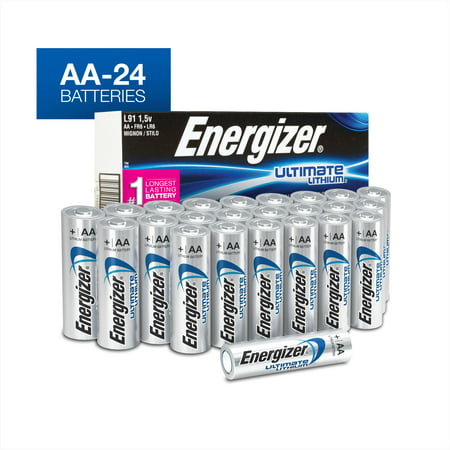 Energizer Ultimate Lithium AA Batteries, 24 Pack (Best Lithium Aa Batteries)