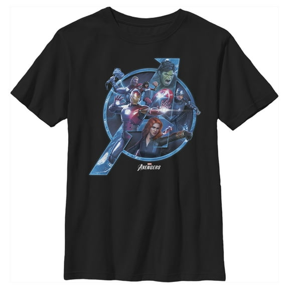 Boy's Marvel Avengers Videogame  Graphic Tee Black X Small