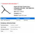 thumbnail image 2 of Engine Oil Cooler Coolant Hose - Compatible with 2006 - 2007 BMW 525i 3.0L 6-Cylinder, 2 of 2