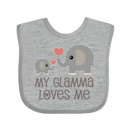 

Inktastic My Glamma Loves Me Grandchild Gift Baby Boy or Baby Girl Bib