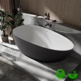 thumbnail image 3 of Rainlex 71" Freestanding Soaking Solid Surface Bathtub in Black and White, 3 of 12