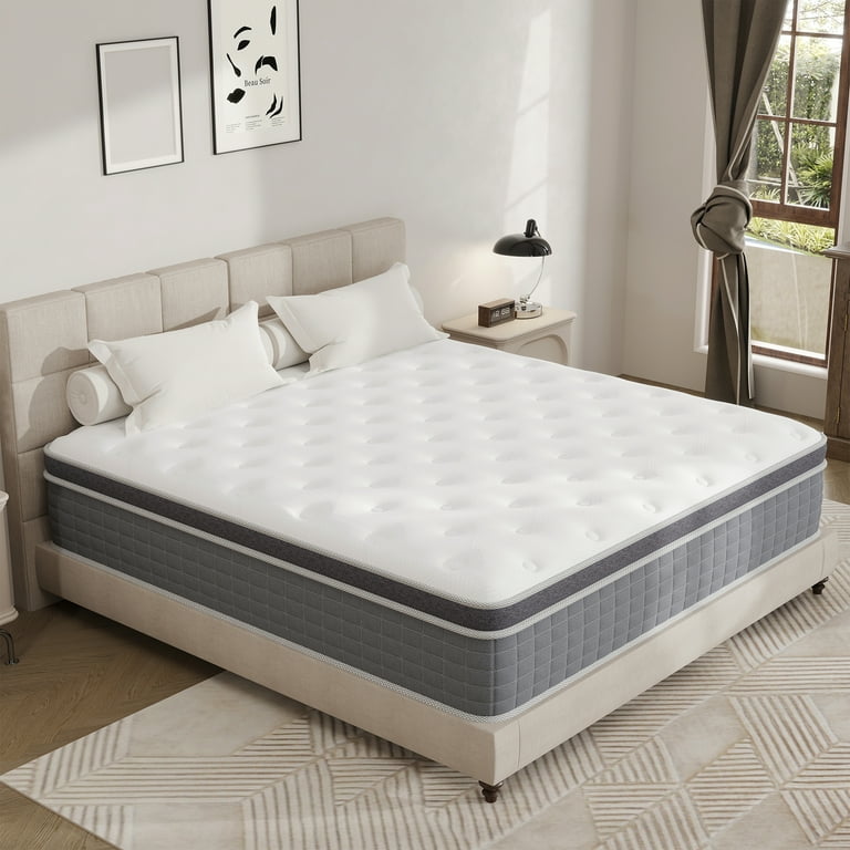 Yilicy 12 inch Queen Mattress in a Box, Spring Hybrid Memory Foam
