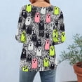 thumbnail image 4 of JOANKDMI Womens Graphic Tees 3/4 Sleeve Crewneck Ghost Print Casual T Shirts Fall Holiday Tops Vintage Relaxed Fit Pullover Shirts for Halloween Daily Wear Streetwear, 4 of 6