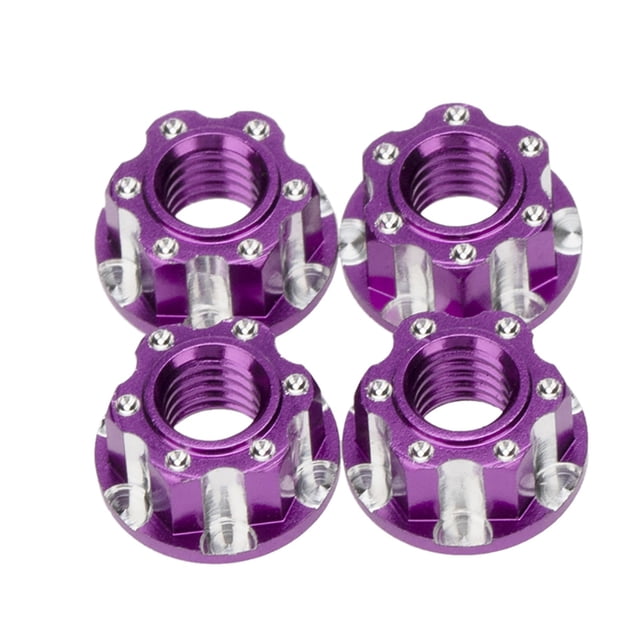 Vogacara Tuercas de brida RC de 4 piezas, pieza de actualización profesional, Kit de accesorios de actualización de ajuste automático práctico, Kits de construcción modelo Violeta Vogacara FN001743-06