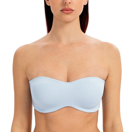 MELENECA Strapless Bra Minimizer with Underwire for Women Light Blue 34E