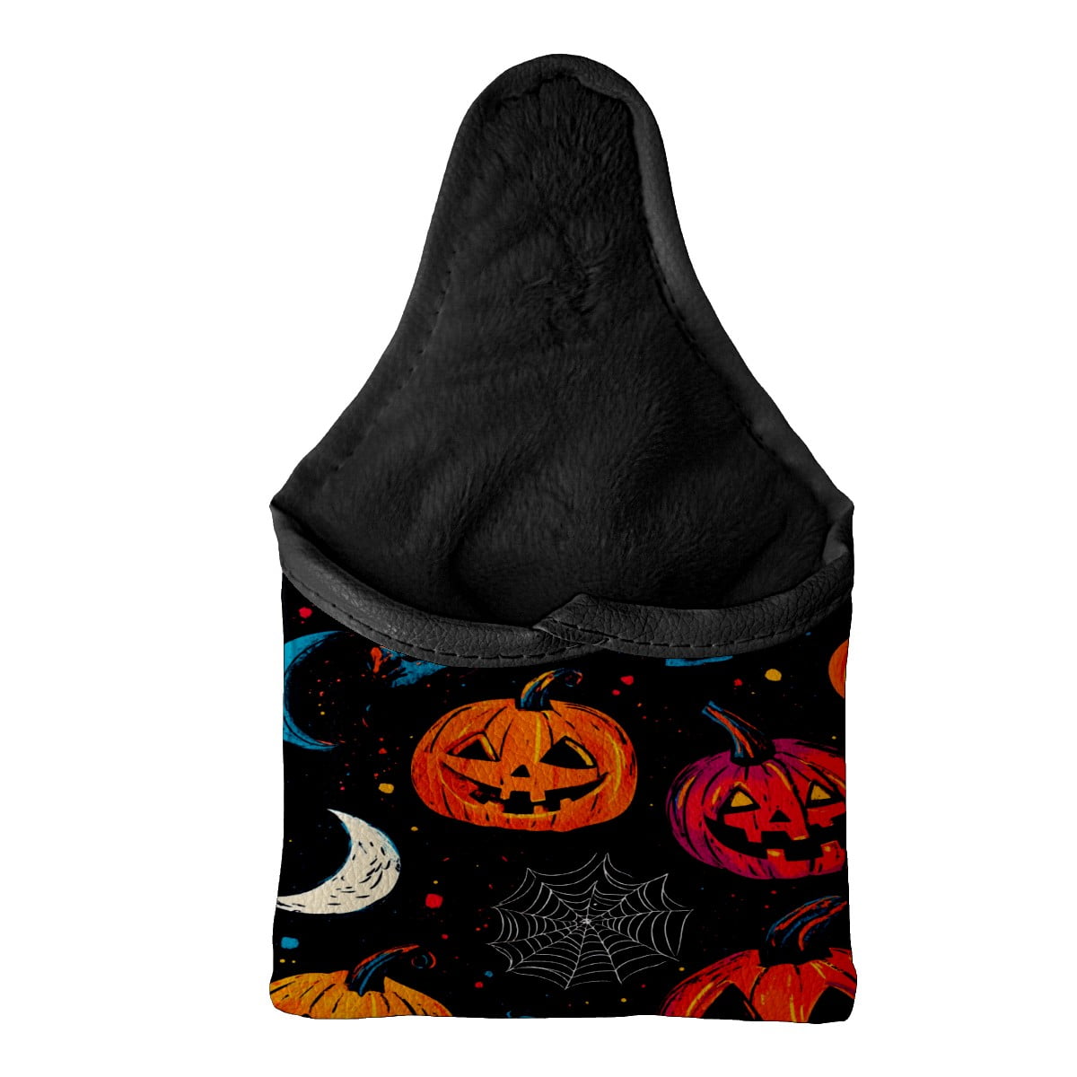 Golf Mallet Putter Cover Premium Leather Waterproof Golf Putter Head Cover with Magnetic Closure Cute Halloween Pumpkin