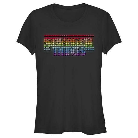 Netflix Junior's Stranger Things Sparkling Rainbow Logo Graphic T-Shirt