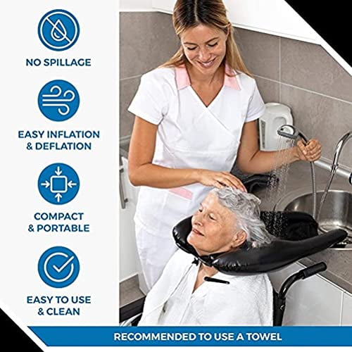 Inflatable Shampoo Basin - Lightweight Mobile Wash Basin - Hair Washing Aid for Disabled People Bedridden Seniors