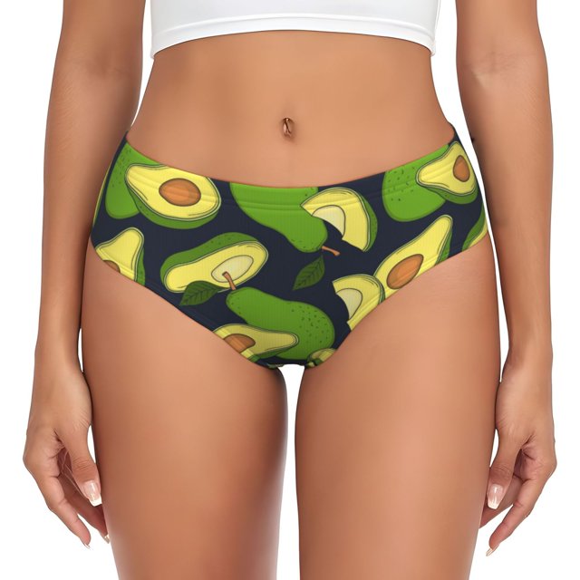 Fotbe Fresh Avocado Calzones Estampados para Mujer – Ropa Interior de Algodón, Cómoda, Suave y Elástica-4X-Large