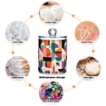 thumbnail image 6 of Yayeee 4 Pack Qtip Holder Bathroom Cotton Swab Canister with Lid Clear Dispenser Set, Beige Abstract, 6 of 6