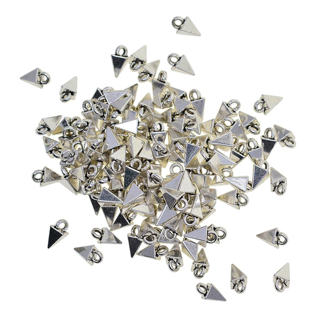 50/100 Tibetan Pyramid Charms Pendants Dangle Beads for Jewelry Making Craft 