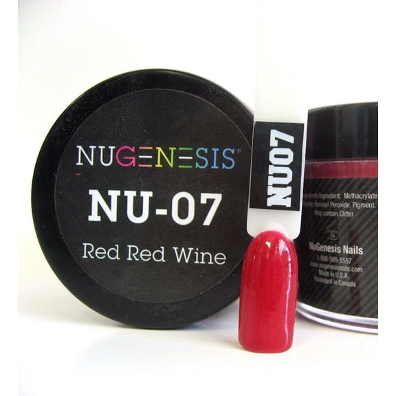 NUGENESIS Nail Color Dip Dipping Powder 1oz/jar - NU07 Red Red Wine