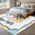 thumbnail image 4 of Large Area Rugs for Living Room Bedroom, Happy Easter 5'x8' Rug Washable Carpet Runner Indoor Outdoor, Cute Lovely Colorful Rabbits Silhouette Eggs Non Slip Floor Mats Rug for Kitchen, Bathroom, 4 of 8