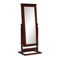 thumbnail image 1 of Linon Cheval Wood Jewelry Wardrobe in Walnut Brown, 1 of 12