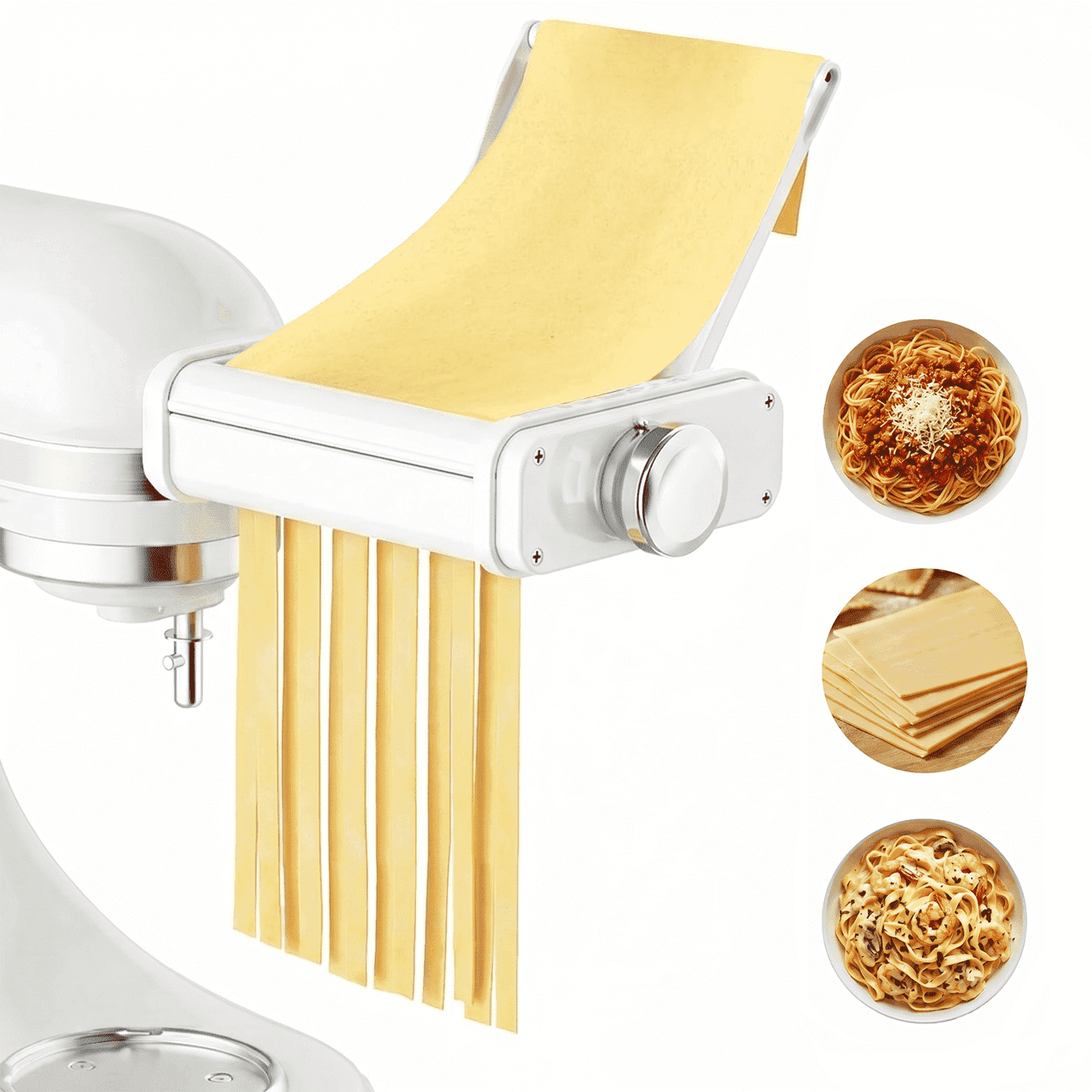 TOCOKEID 3-in-1 Pasta Maker Attachment for KitchenAid Stand Mixers, Pasta Roller with 8 Thickness Settings and Anti-Jam Guide Plate