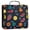 Cartoon Variety of Fruits, variant on Water-Resistant 3-Ring Binder Organizer with Multiple Pockets Zipper Binder Bag for Office Blue-pink Roses and Daisies