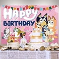 thumbnail image 4 of new Bluey 210x180cm Birthday Background Banner Anime Bluey Bingo Family Children's Birthday Party Decoration Background Cloth, 4 of 5