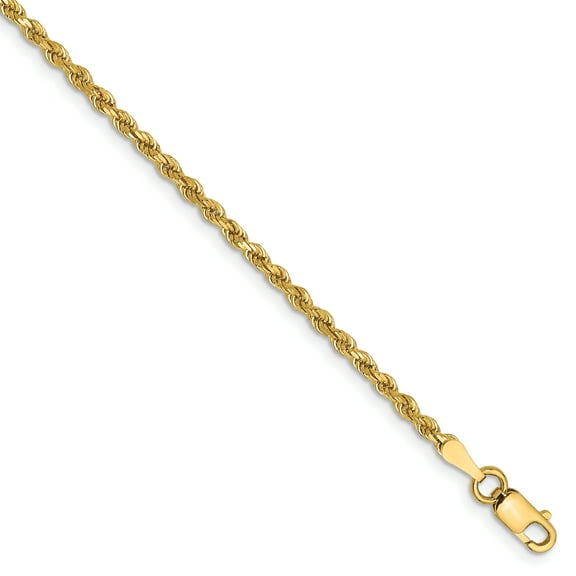 14k 2mm Diamond-Cut Rope with Lobster Clasp Chain