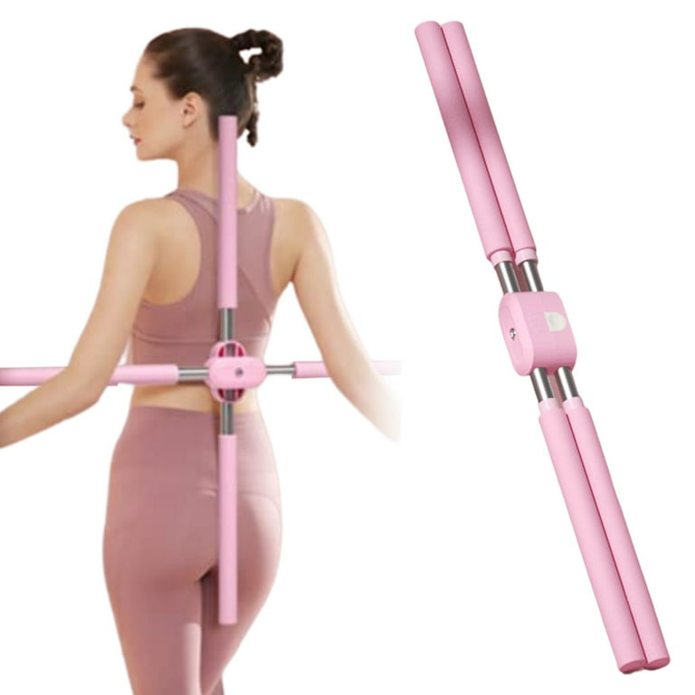 Yannee Yoga Bar Stretching Tool Posture Correction Bar Home Fitness  Equipment Pink