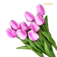 thumbnail image 1 of OWLCE 12Pcs Mini PU Plastic Tulip Flower Simualtion Flower Wedding Home Party Decoration Flowers Light pink Rose purple, 1 of 5