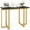 Black, variant on Spaco 42-Inch Modern Console Table, Faux Marble Top & Geometric Metal Frame, Black