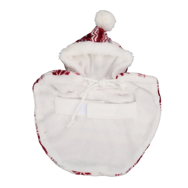 Warm Dog Cape, Soft Fabric Pet Christmas Cloak Hooded For Fall For Cat Red L