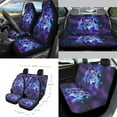 thumbnail image 2 of Yuyamidu Wolf Car Seat Cover Full Set Starry Sky Steering Wheel Cover Seat Belt Pad Cover Trash Bin Rear View Mirror Cover Cup Holders Keychain Air Vent Storage Bag Car Decoration, 15 PCS, 2 of 7