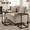 Ebonized Oak and Black, variant on LEDREM Slim C‑Shaped Side Table, Slide Under Sofa & Bed, Stable Steel Frame, 26.2” Height, Compact Space-Saving Bedside Table