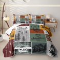 thumbnail image 2 of Manfei Jungle Deer Bear Twin Quilt Set 2 Pieces,Camping Car Twin Coverlet Set,Brown Black,1 Bedspread and 1 Pillowcase, 2 of 7