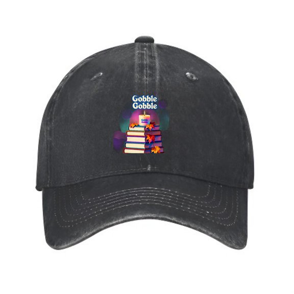Signetis Autumn Book Stack - Gobble Gobble Baseball Cap, Adjustable Dad Hat