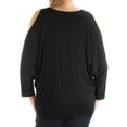 thumbnail image 2 of RALPH LAUREN $79 Womens New 1146 Black Cut Out  Jewel Neck Long Sleeve Top L B+B, 2 of 2