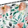 thumbnail image 5 of Floral Shower Curtain Watercolor Botanical Bathroom Decor Rustic Flower Design Fabric Bath Curtain for Tub Country Style Home Accessories with Hooks，72x72in, 5 of 5