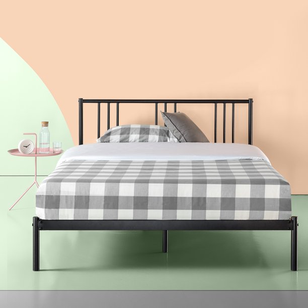 Zinus Sophia 31 Black Metal Platform Bed With Headboard King Walmart Com Walmart Com