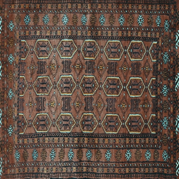Ahgly Company Indoor Square Persian Light Blue Traditional Area Rugs, 7' Square